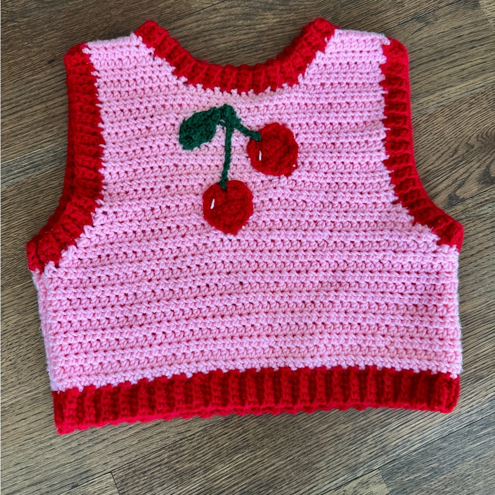Handmade Cherry Crochet Tank Top